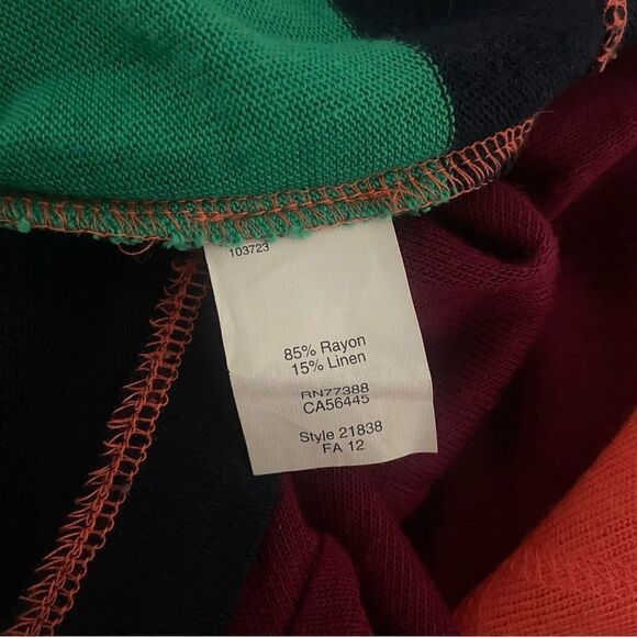 J Crew Colorblock wide stripe 3/4 sleeve T Shirt S - Picture 3 of 3